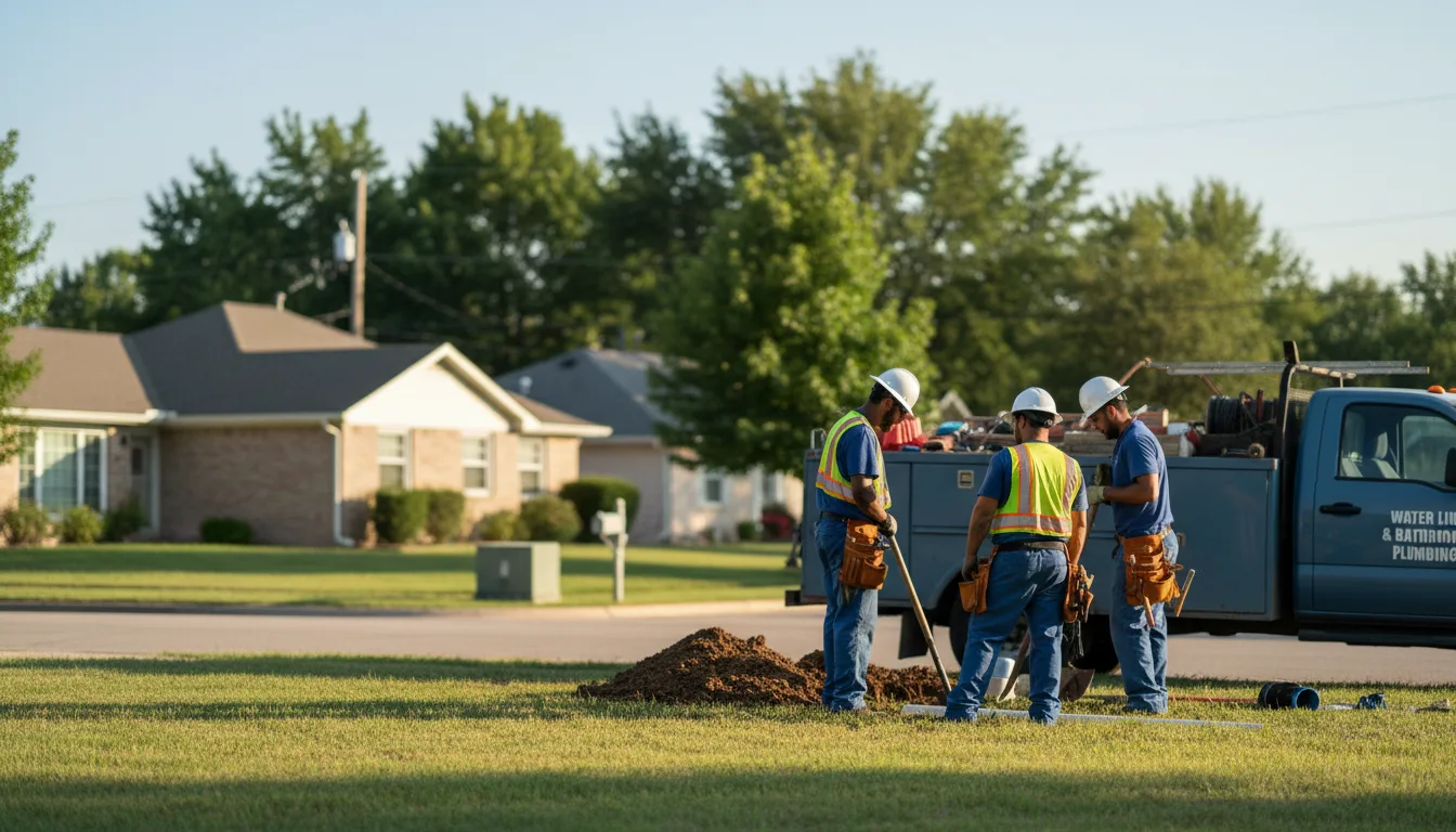 Residential water line and bathroom plumbing service in Katy, TX